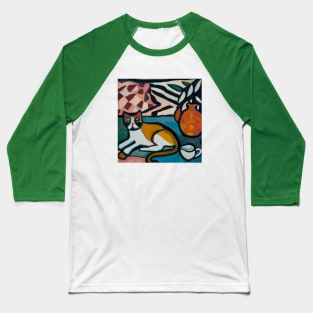 Cat Still Life in Style of Henri Matisse Baseball T-Shirt